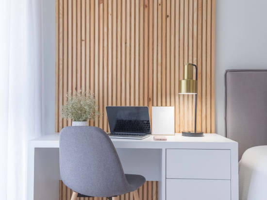 White minimal desk
