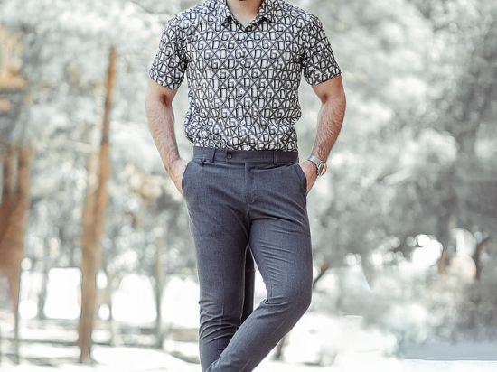 Men patterned chemise