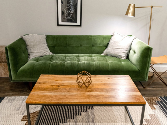Green stylish sofa