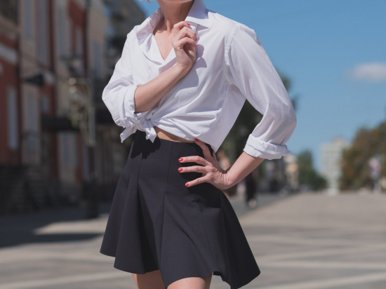 Elegant women's shirt and skirt