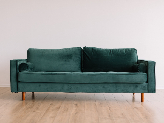 Green wide sofa