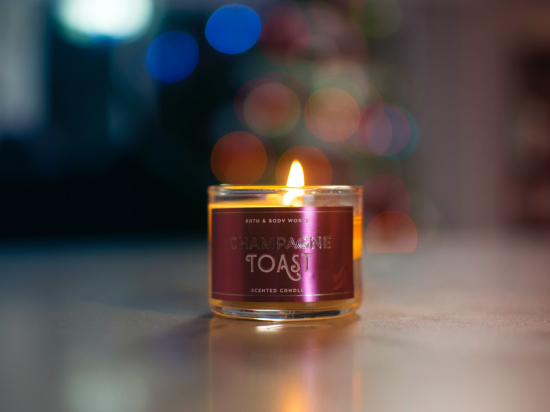 Champagne toast candle