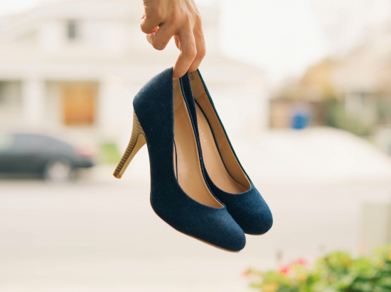 Suede high heels (blue)
