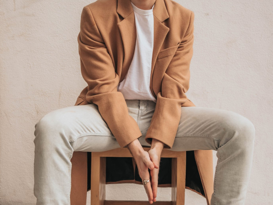 Nice salmon-coloured coat