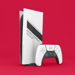 White gaming console figurine