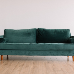 Green wide sofa